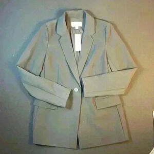 The Drop Women’s NWT black blazer with faux pockets 1 button closure size medium